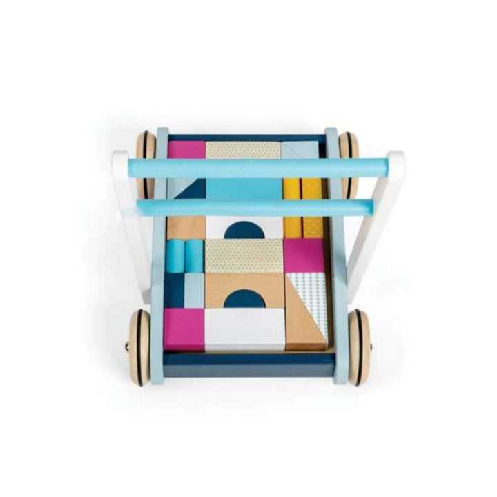 Bigjigs Baby Walker Trolley and Blocks