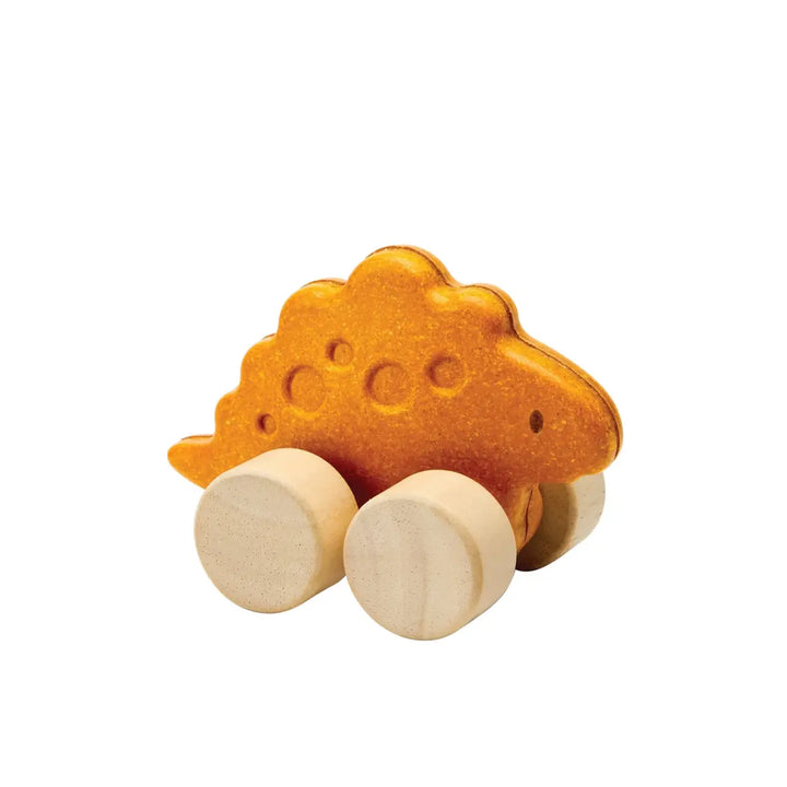 Plan Toys Stego Dino Car Push Along Wooden Toy