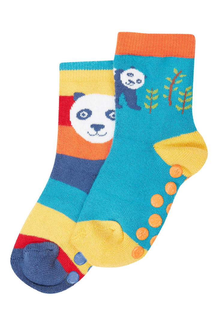 Frugi Grippy Socks 2-pack - Panda Multipack