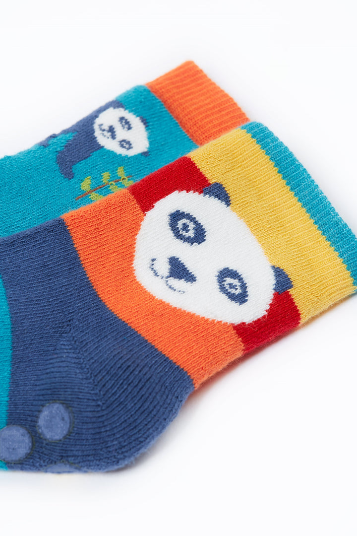 Frugi Grippy Socks 2-pack - Panda Multipack