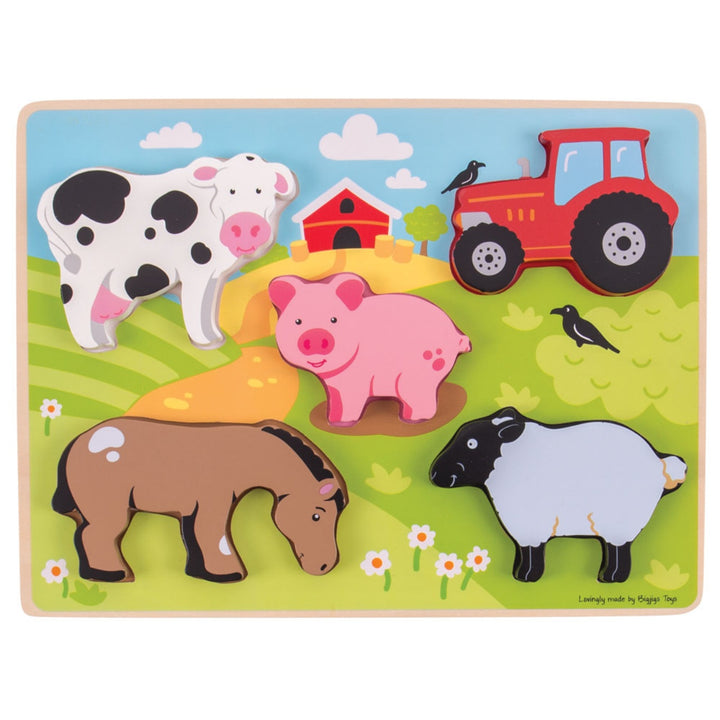 Bigjigs Chunky Lift Out Puzzle - Farm