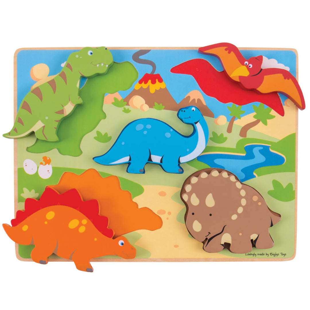 Bigjigs Chunky Lift Out Puzzle Dinosaurs