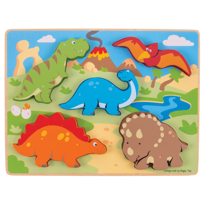Bigjigs Chunky Lift Out Puzzle Dinosaurs