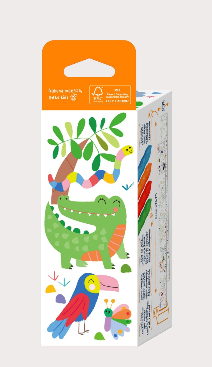 Haku Yoka Mini Colouring Roll Kit - Safari