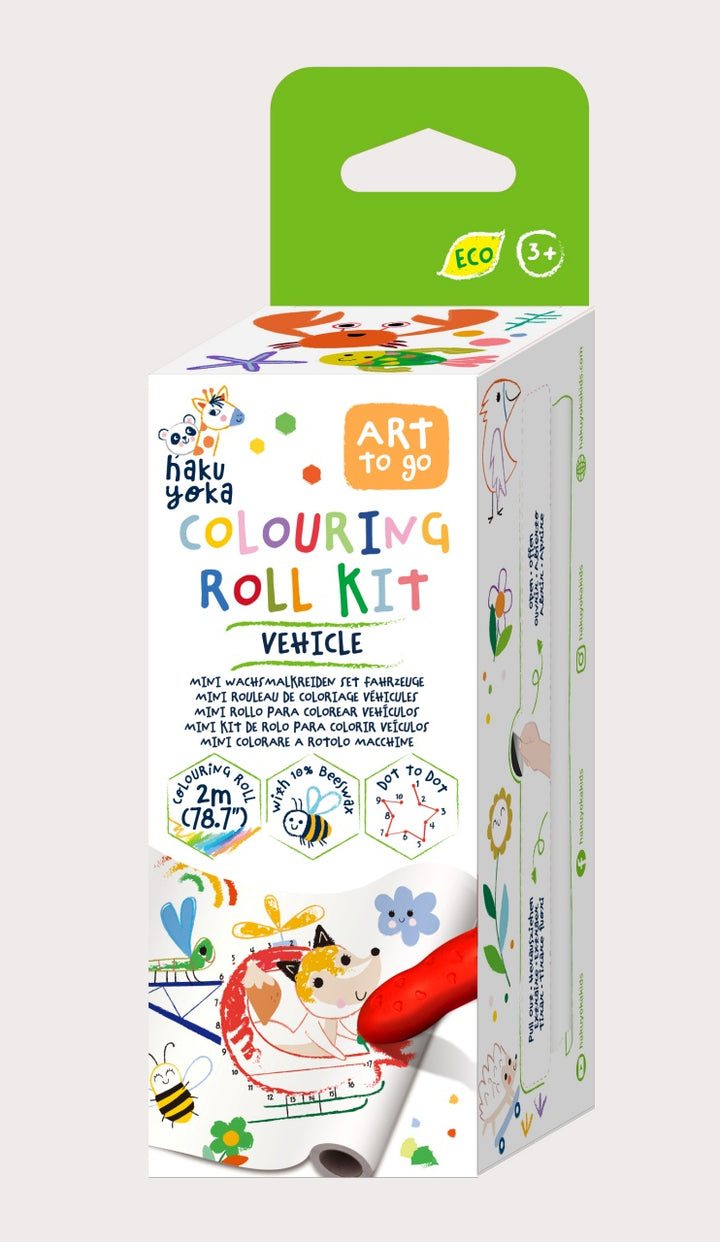 Haku Yoka Mini Colouring Roll Kit - Vehicles