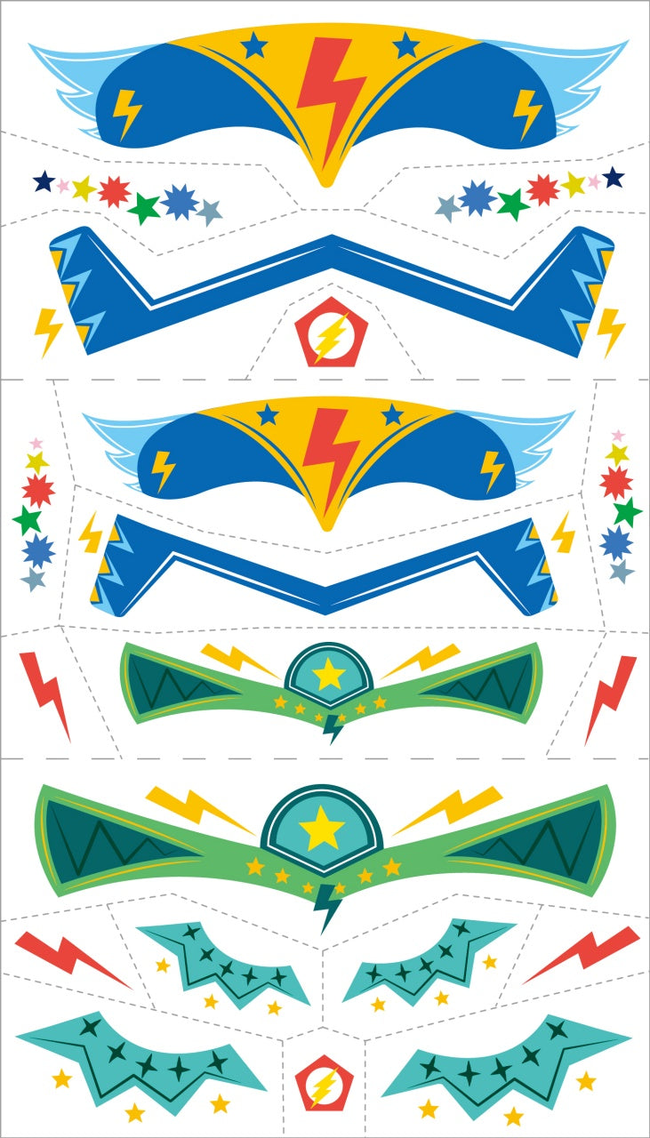 Avenir Face Stickers and Tattoos - Superheroes