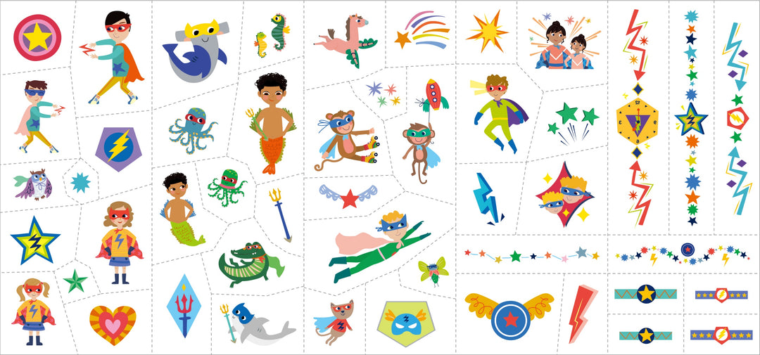 Avenir Face Stickers and Tattoos - Superheroes