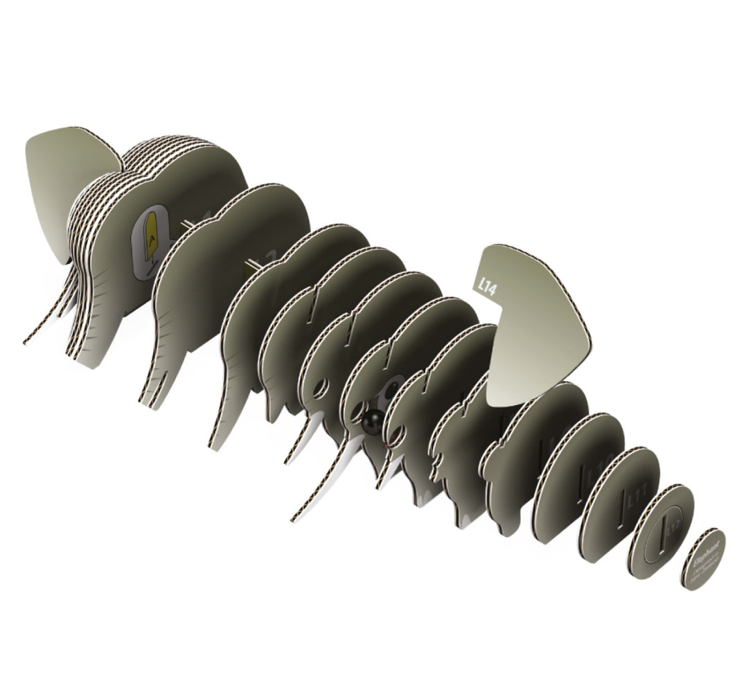 Eugy Elephant 3D Cardboard Model Kit