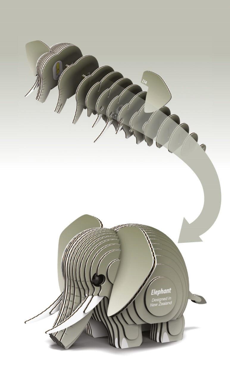 Eugy Elephant 3D Cardboard Model Kit