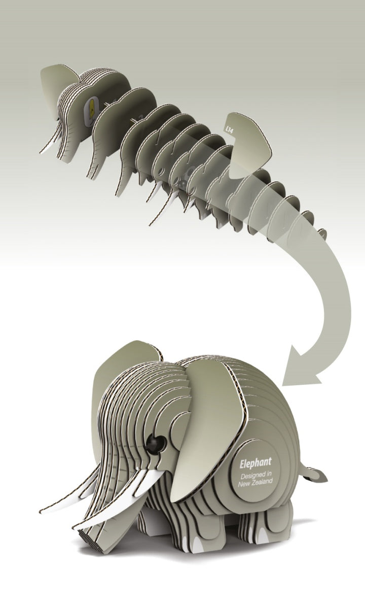 Eugy Elephant 3D Cardboard Model Kit