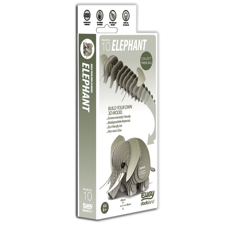 Eugy Elephant 3D Cardboard Model Kit