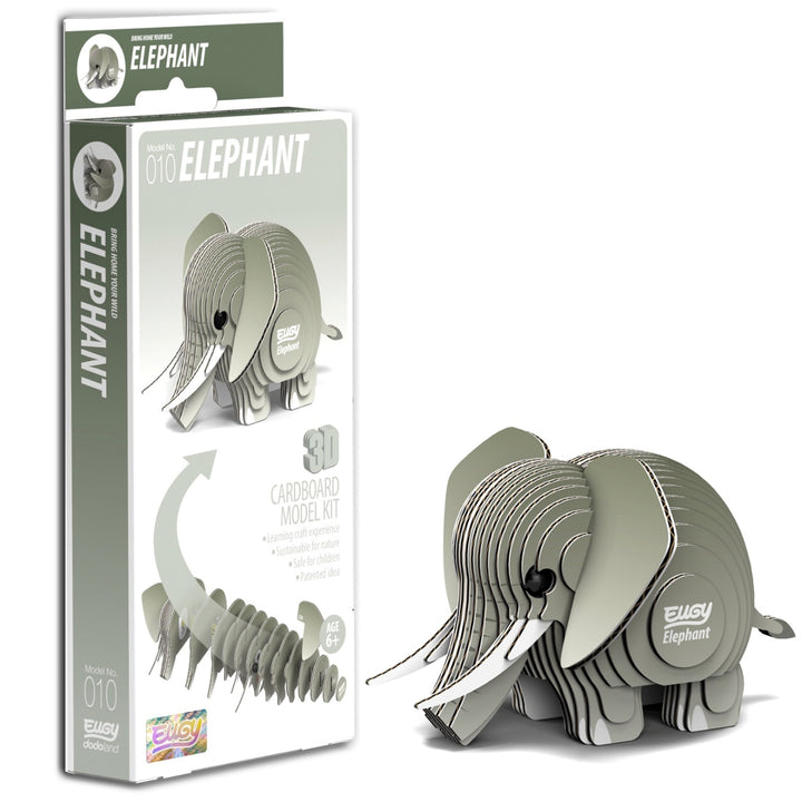 Eugy Elephant 3D Cardboard Model Kit