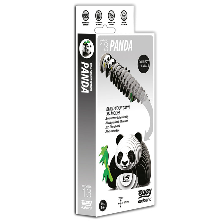 Eugy Panda 3D Cardboard Model Kit