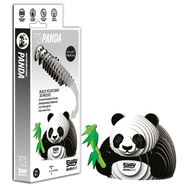 Eugy Panda 3D Cardboard Model Kit