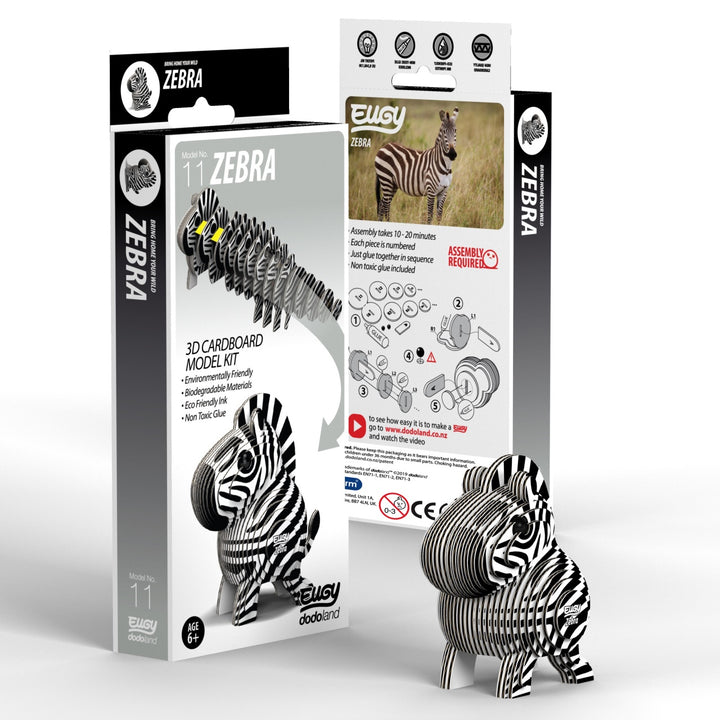 Eugy Zebra 3D Cardboard Model Kit