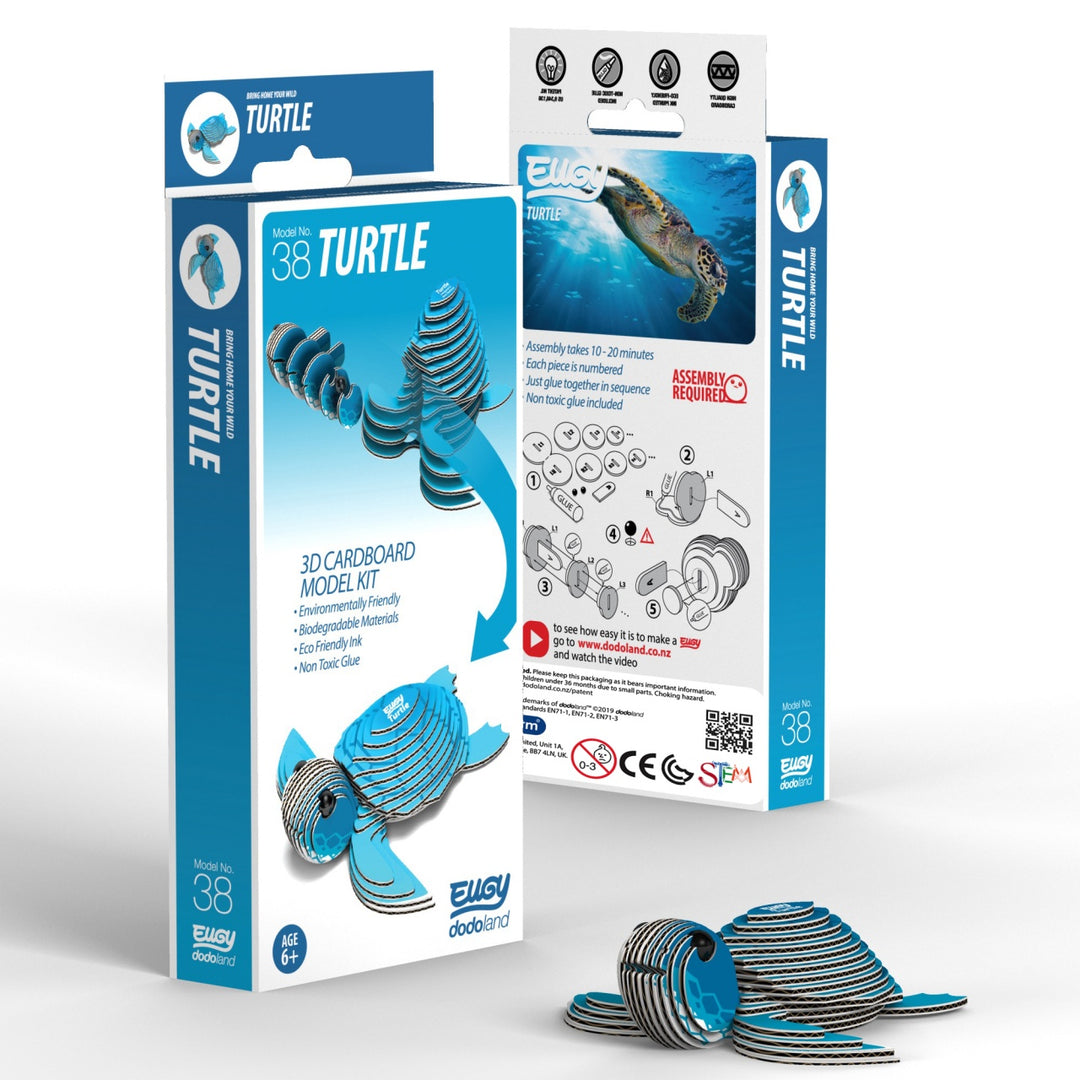 Eugy Turtle 3D Cardboard Model Kit