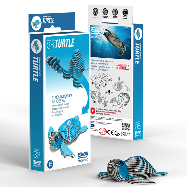 Eugy Turtle 3D Cardboard Model Kit