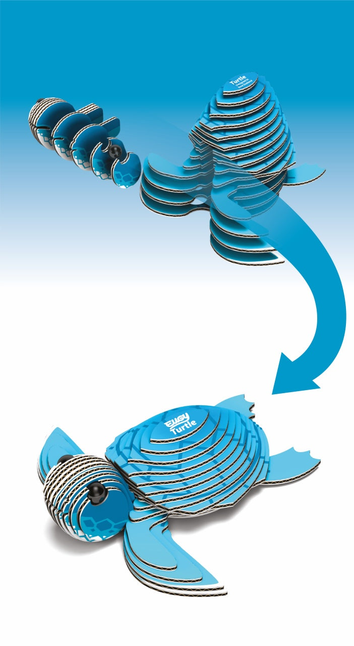 Eugy Turtle 3D Cardboard Model Kit