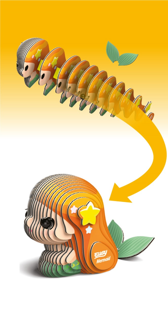 Eugy Mermaid 3D Cardboard Model Kit