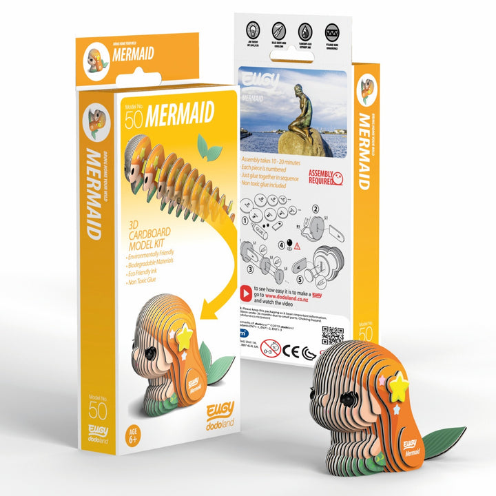 Eugy Mermaid 3D Cardboard Model Kit
