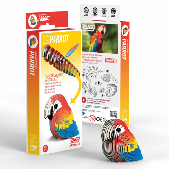 Eugy Parrot 3D Cardboard Model Kit
