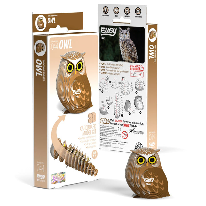 Eugy Owl 3D Cardboard Model Kit