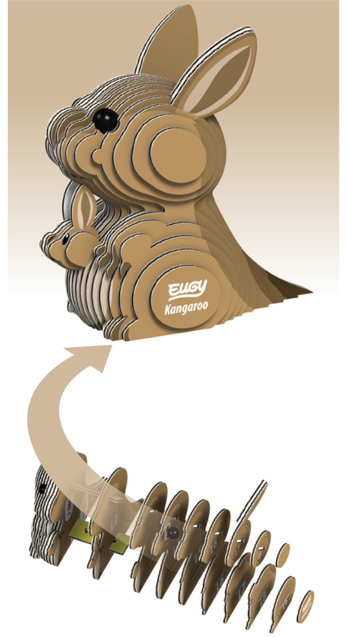 Eugy Kangaroo 3D Cardboard Model Kit