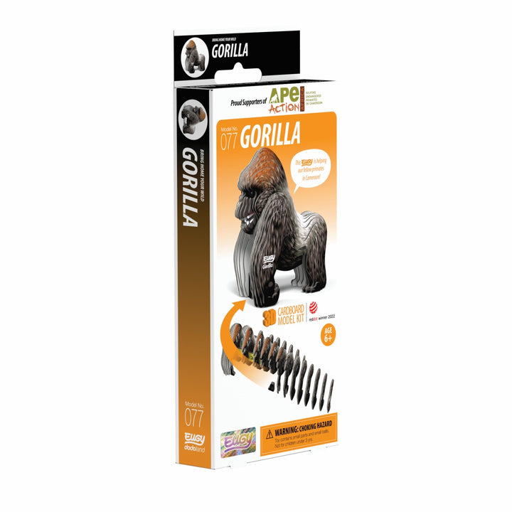 Eugy Gorilla 3D Cardboard Model Kit