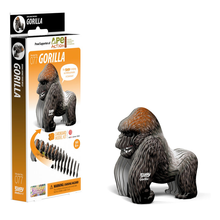 Eugy Gorilla 3D Cardboard Model Kit