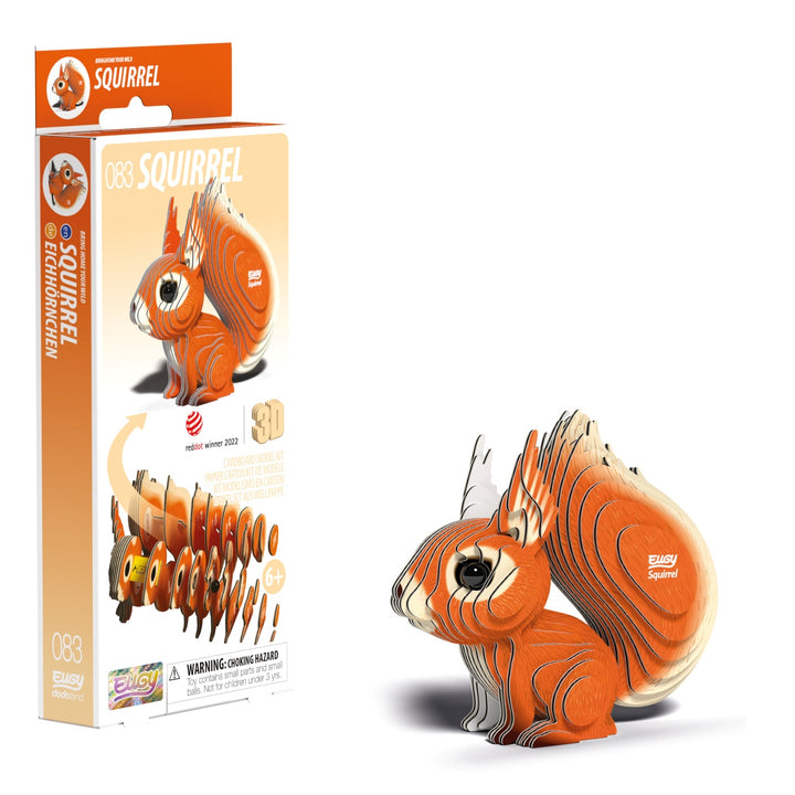 Eugy Squirrel 3D Cardboard Model Kit