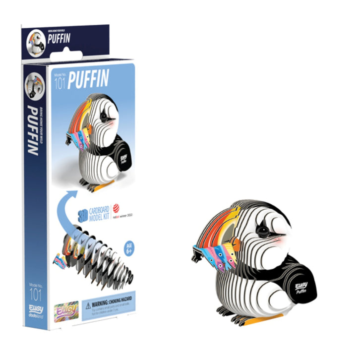 Eugy Puffin 3D Cardboard Model Kit