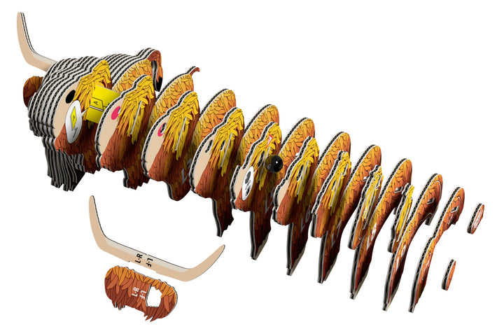 Eugy Highland Cow 3D Cardboard Model Kit