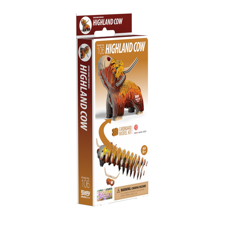 Eugy Highland Cow 3D Cardboard Model Kit