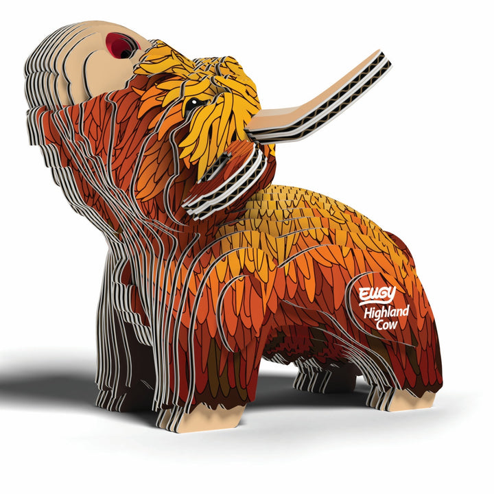 Eugy Highland Cow 3D Cardboard Model Kit