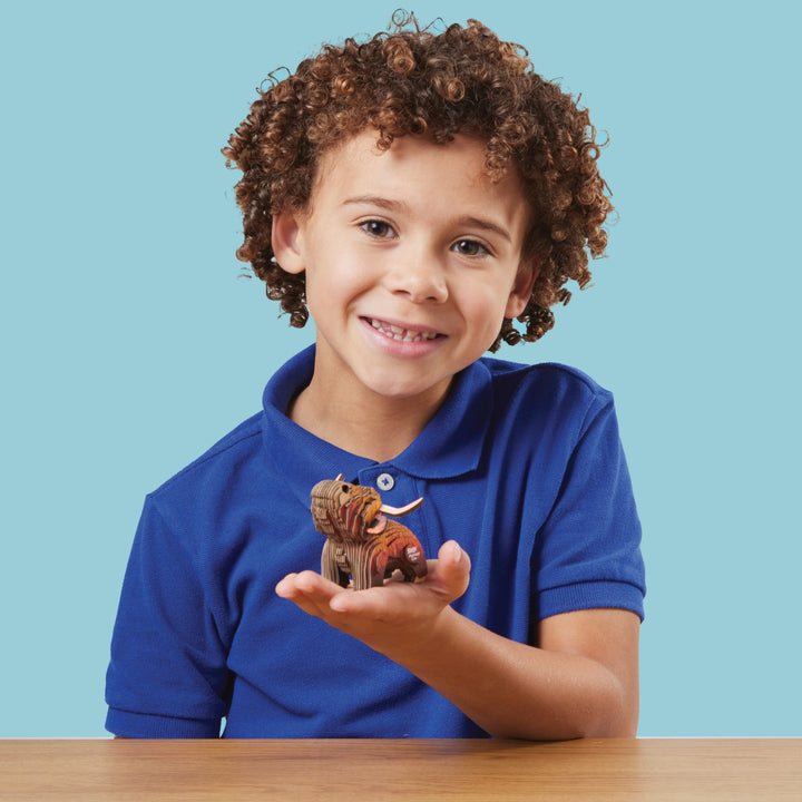 Eugy Highland Cow 3D Cardboard Model Kit