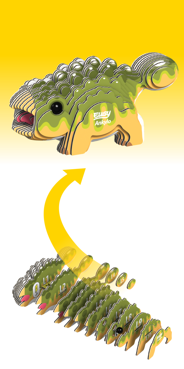 Eugy Ankylosaurus 3D Cardboard Model Kit