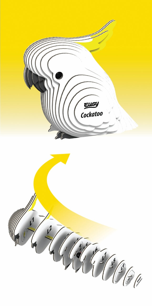Eugy Cockatoo 3D Cardboard Model Kit