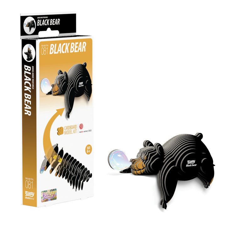 Eugy Black Bear 3D Cardboard Model Kit