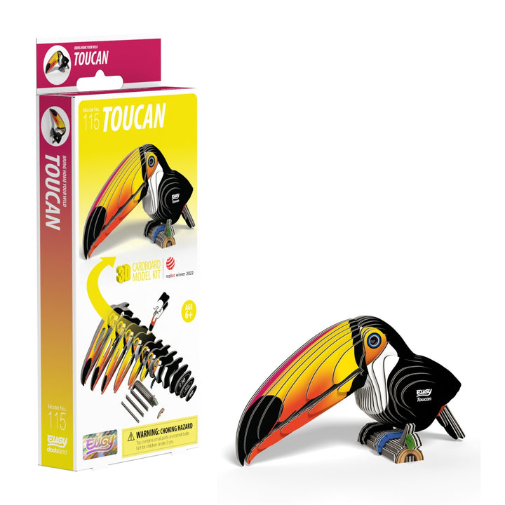 Eugy Toucan 3D Cardboard Model Kit