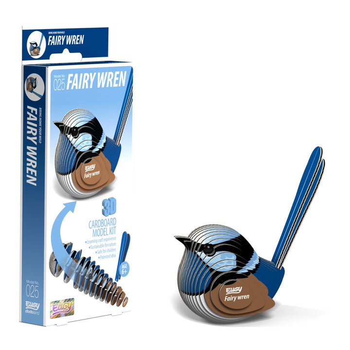 Eugy Fairy Wren 3D Cardboard Model Kit