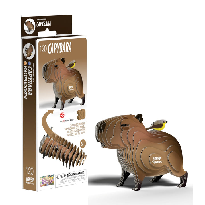 Eugy Capybara 3D Cardboard Model Kit