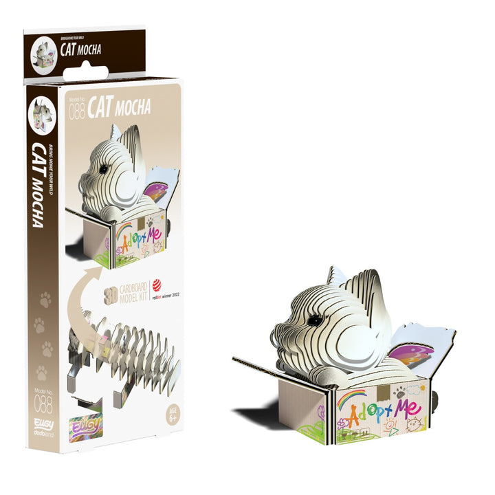 Eugy Cat Mocha 3D Cardboard Model Kit