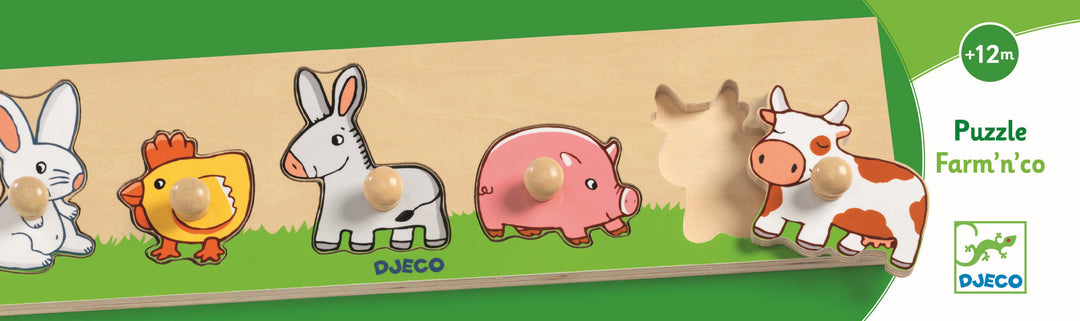 Djeco Wooden Button Puzzle Farm&
