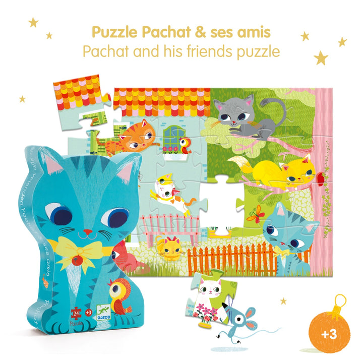 Djeco Silhouette Puzzle Cat Pachat And His Friends
