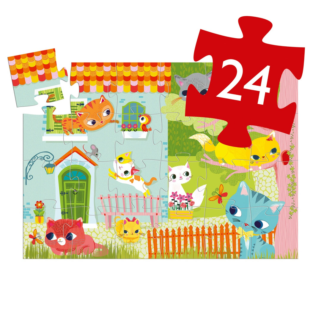 Djeco Silhouette Puzzle Cat Pachat And His Friends