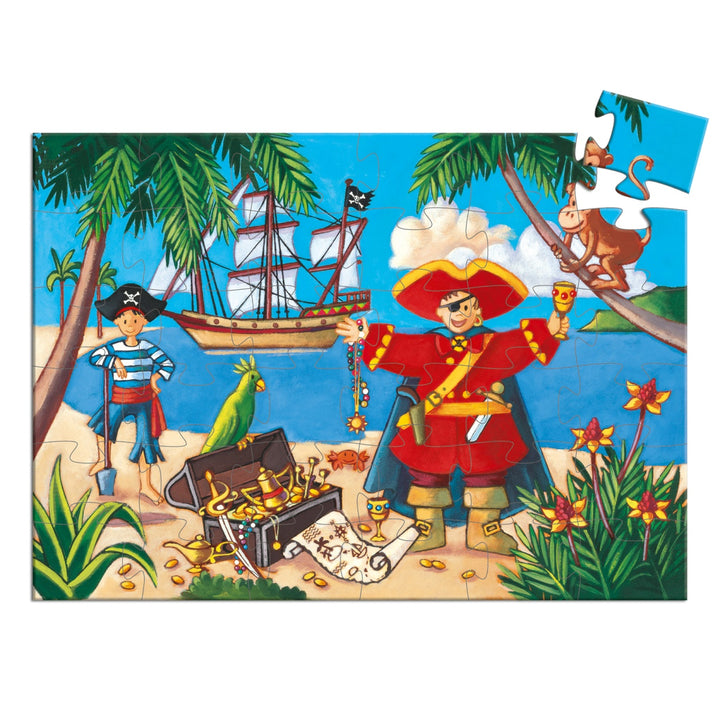 Djeco Silhouette Puzzle - The Pirate &amp; His Treasure (36 pieces)