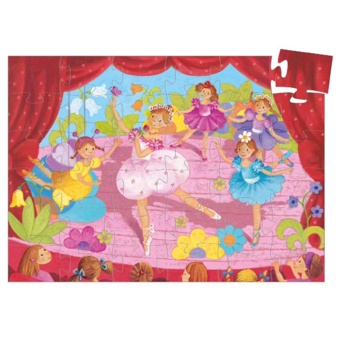 Djeco Silhouette Puzzle - Ballerina with the Flower (36 pieces)