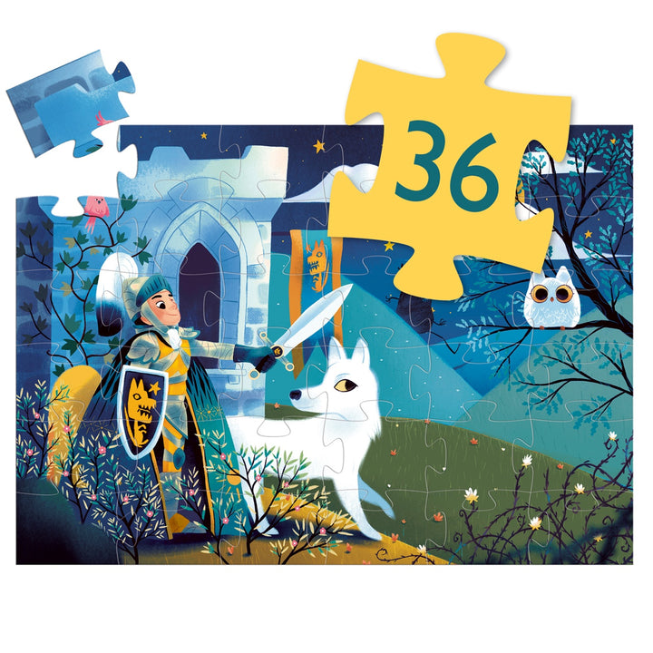 Djeco Silhouette Puzzle - The Full Moon Knight (36 pieces)