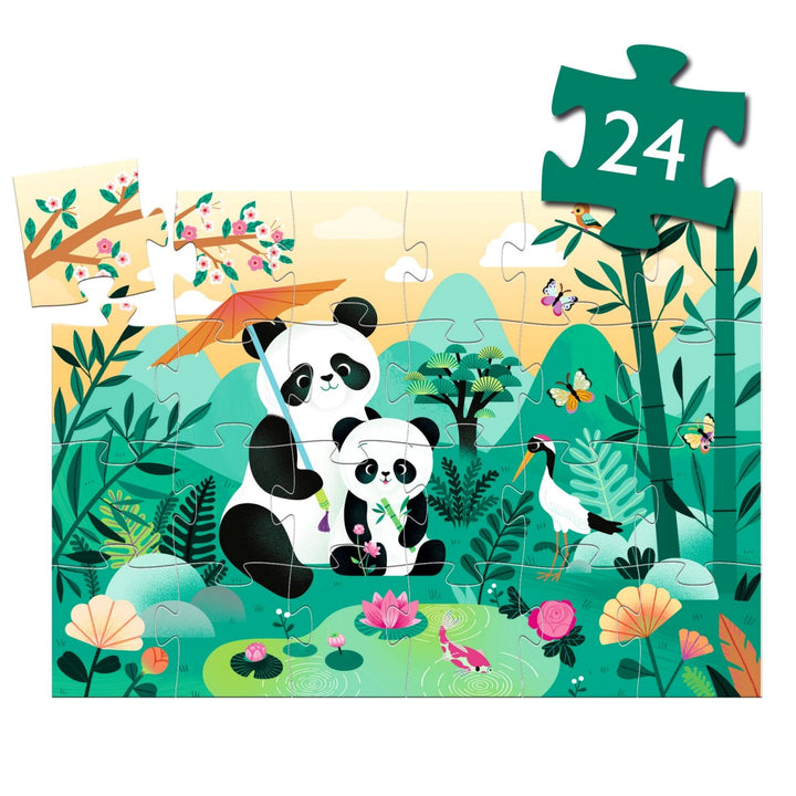 Djeco Silhouette Puzzle - Leo the Panda 24 pieces