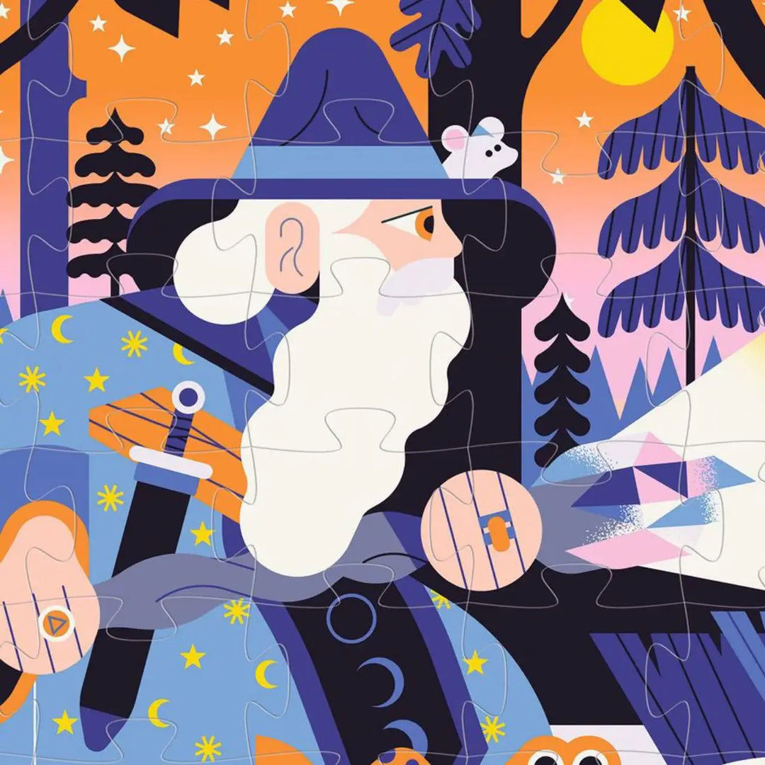 Djeco Silhouette Puzzle - The Magician and the Crystal Sceptre (36 pieces)